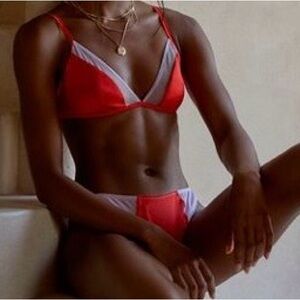 NWT Anthropologie LyreBird Satin Mesh Bikini Set